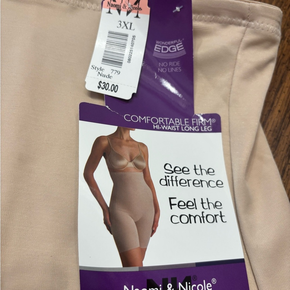 NWT Women's Naomi & Nicole Hi Waist Thigh Comfortable Firm Slimmer Bottoms 3XL - Picture 3 of 5
